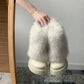 Non-slip fluffy platform snow Boots