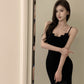Lace Knitted Dress Slim Fit Wrapped Hip Long Dress
