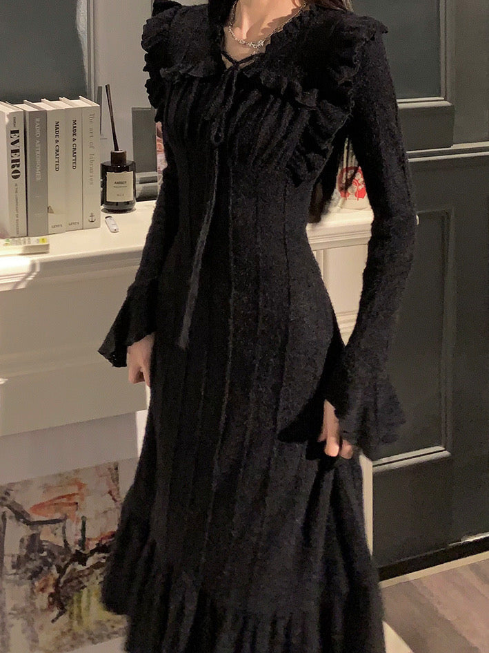 Falbala Knit Long Dress