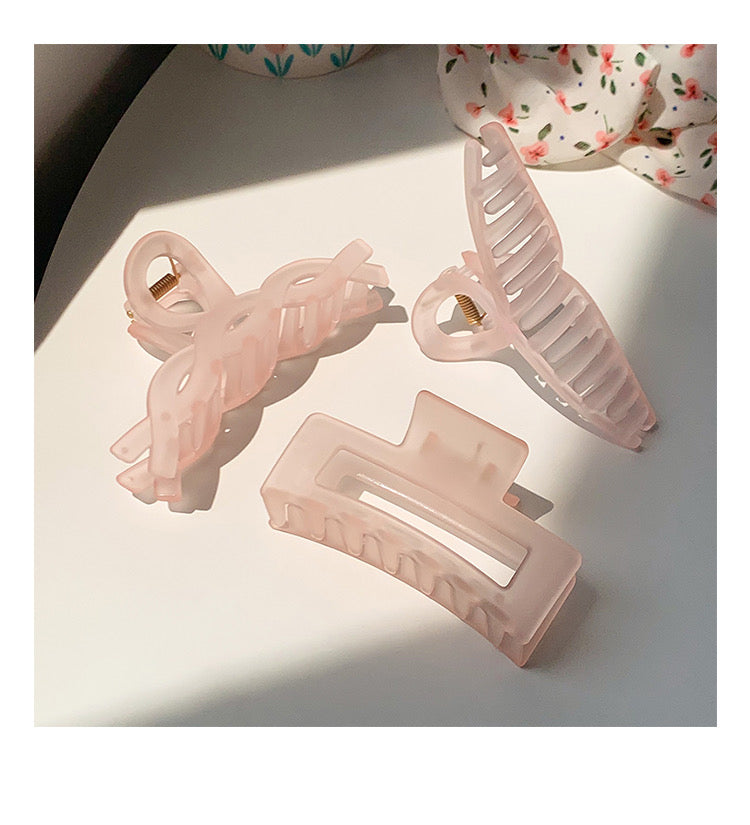 3pcSets Pink Claw Clip